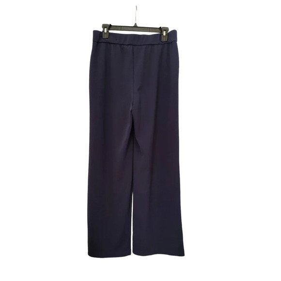 BRIGGS Pull On Elastic Waist Navy Blue Textured Comfort Pants Women's Size M - Picture 9 of 11